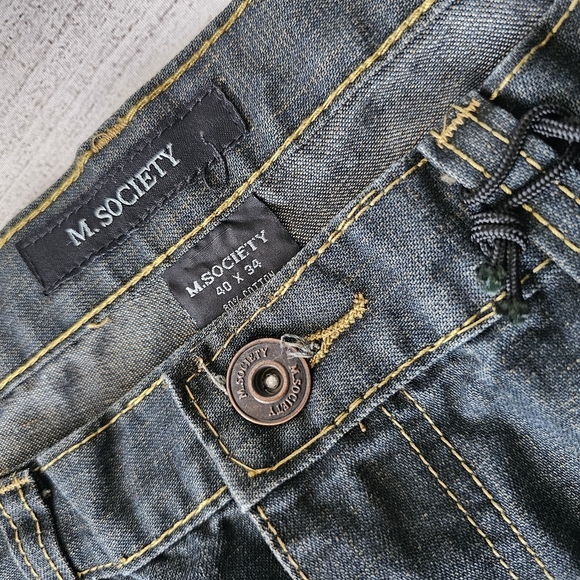 Men's Dark Indigo Denim Jeans 40x34 Tall Length - Picture 6 of 16